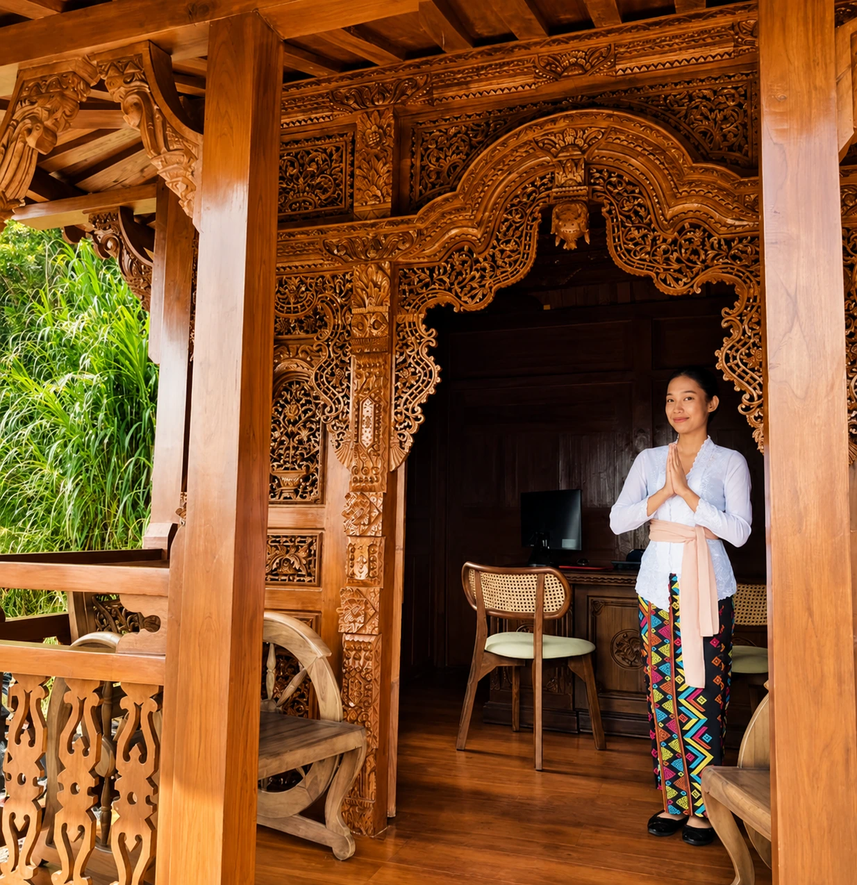 Welcome sign at Arkaluna Resort and Adventure in Kintamani.