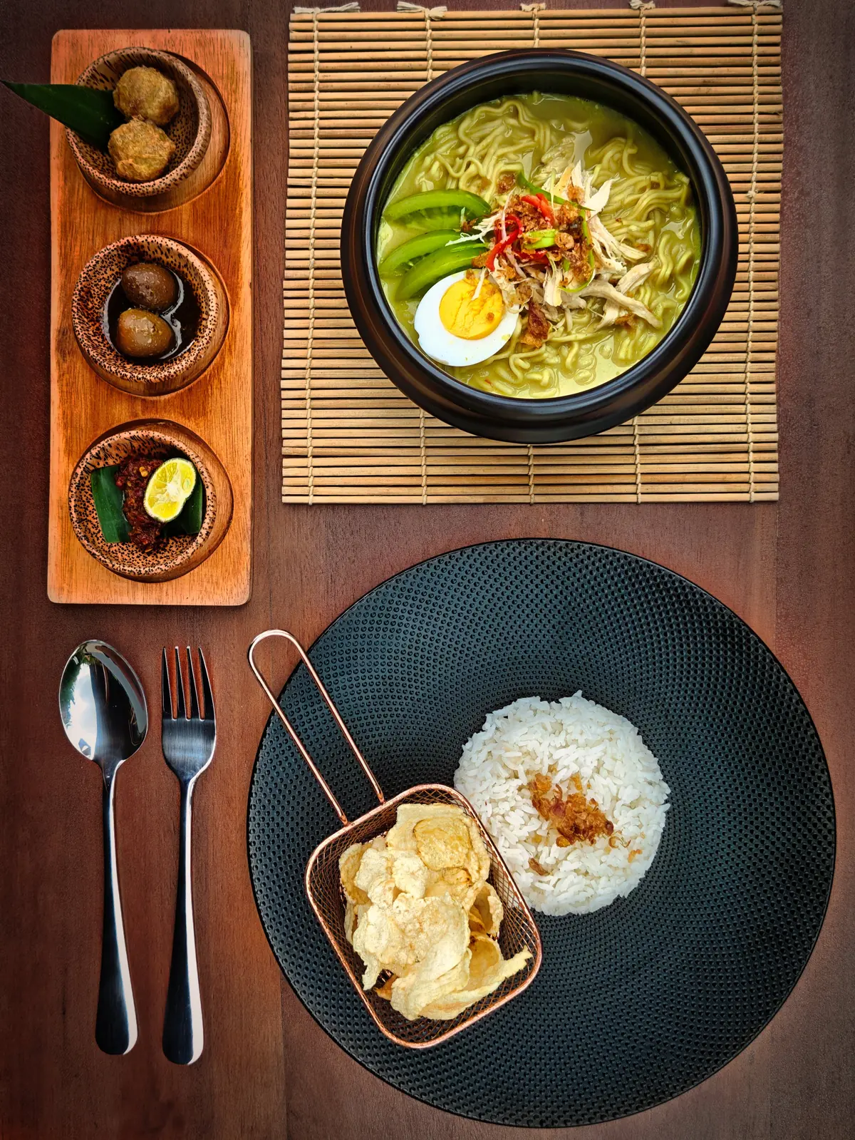 Warm Indonesian soup served at Arkadewa in the Kintamani highlands.